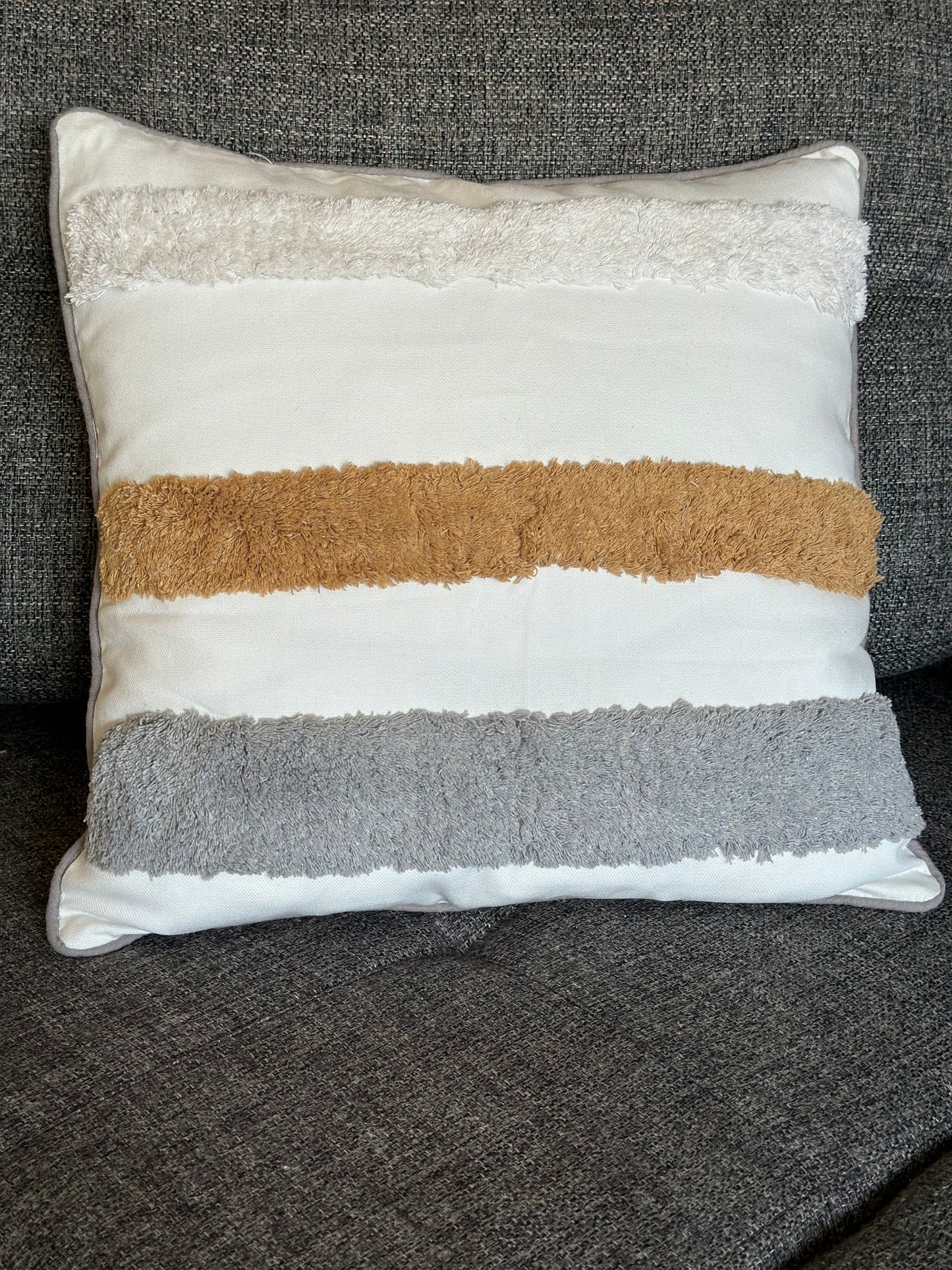 Trio Texture Cushion – Soft Striped Minimalist Pillow Cover CODE 3317 L