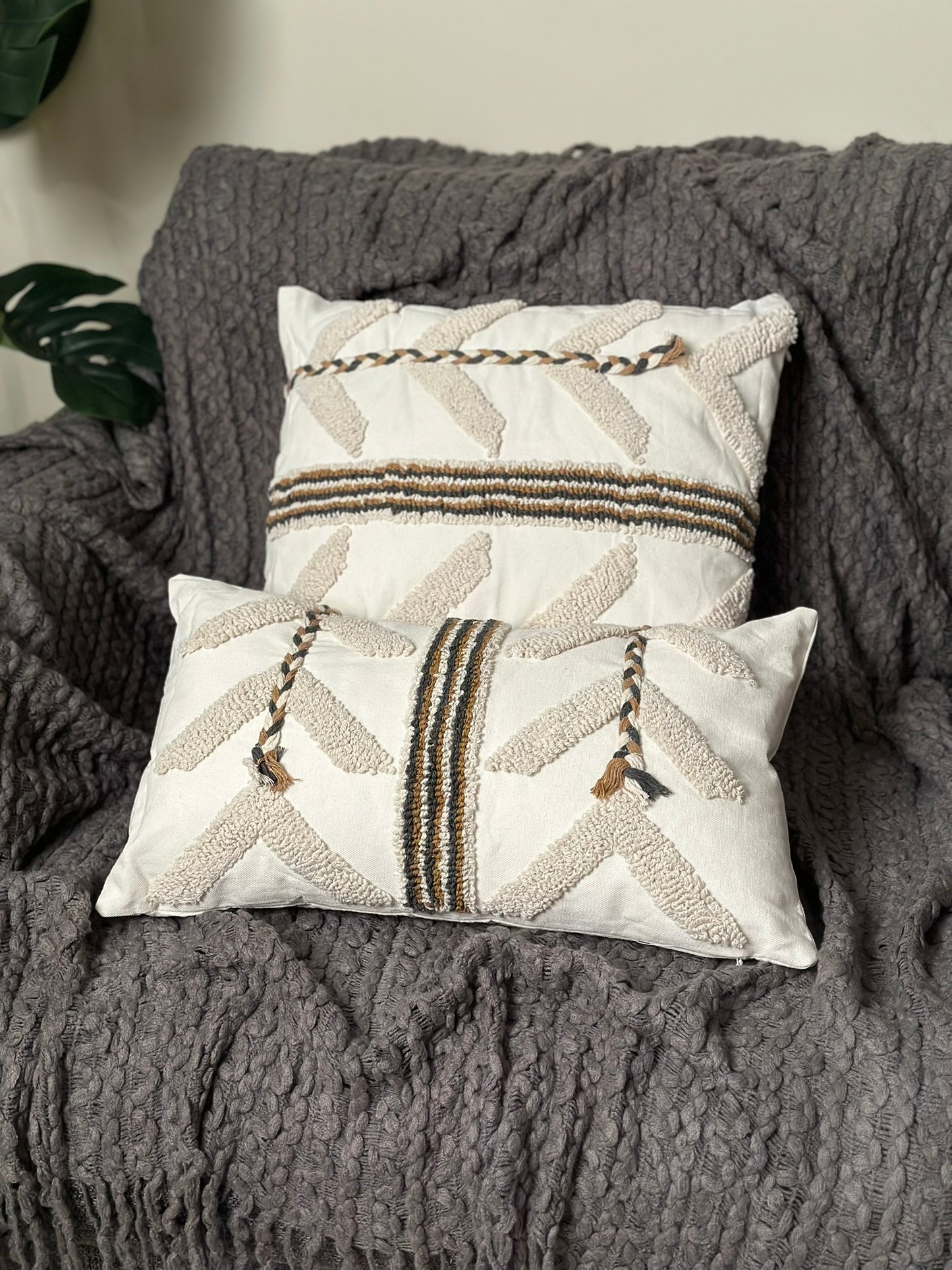 Handwoven Striped Cushion – Natural Elegance CODE 3311