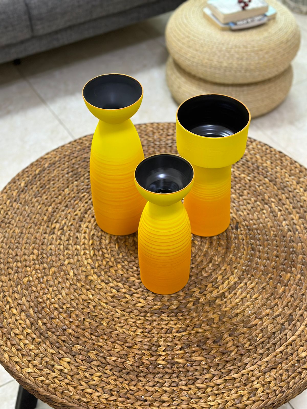 Sunset Gradient Bottle Vase – Yellow to Orange Vase CODE 0277