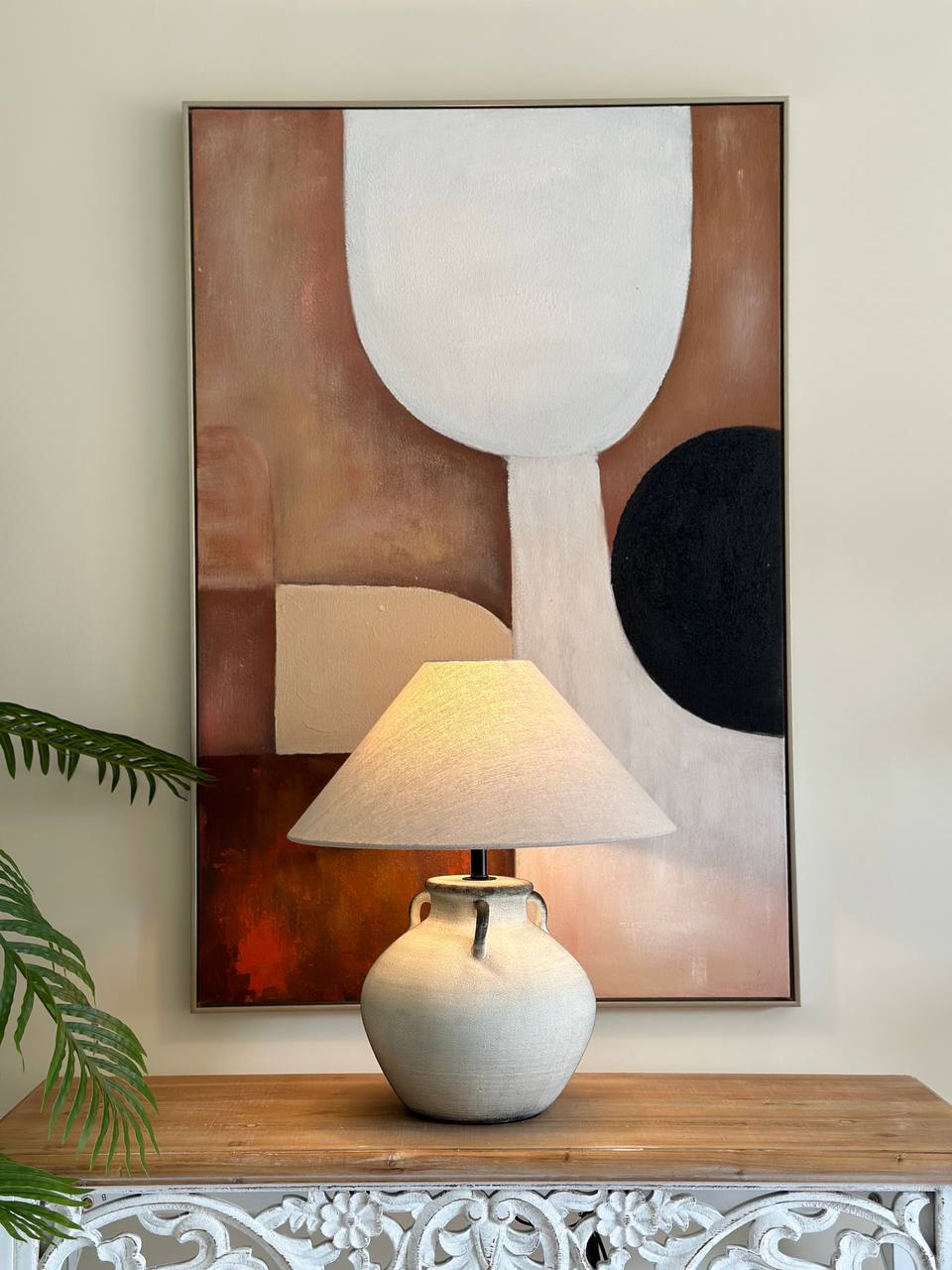 Sandstone Textured Table Lamp – Natural Comfort CODE 3210)