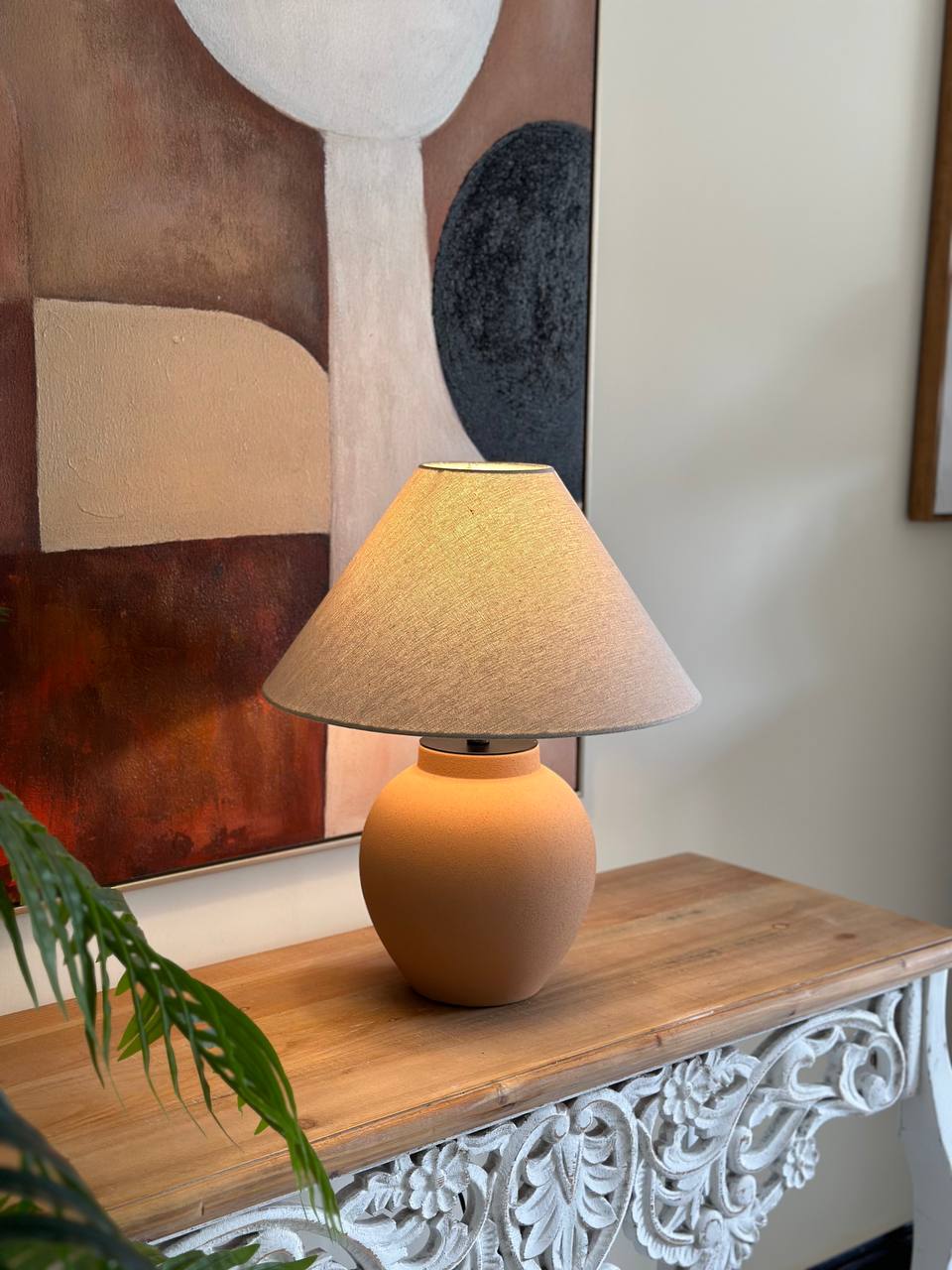 Terracotta Textured Table Lamp – Warm Earthy Accent (CODE 3201)