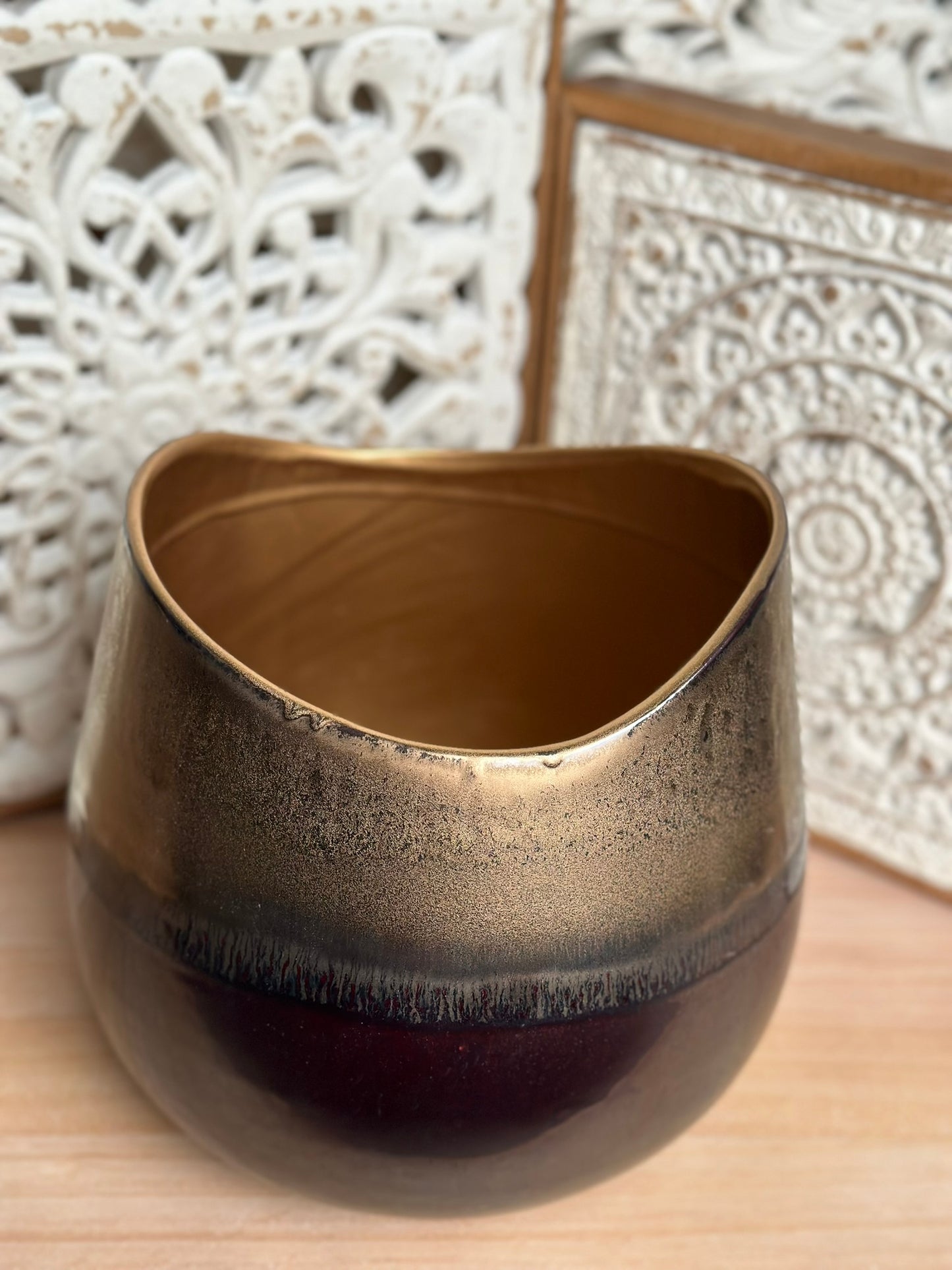 Ombre Metallic Vase – Gold to Deep Bronze Vase CODE 3530
