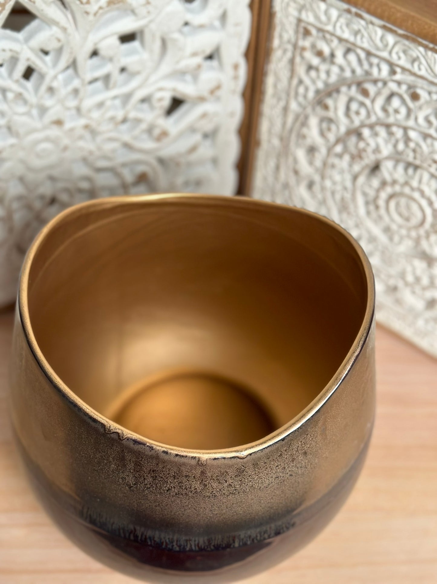 Ombre Metallic Vase – Gold to Deep Bronze Vase CODE 3530