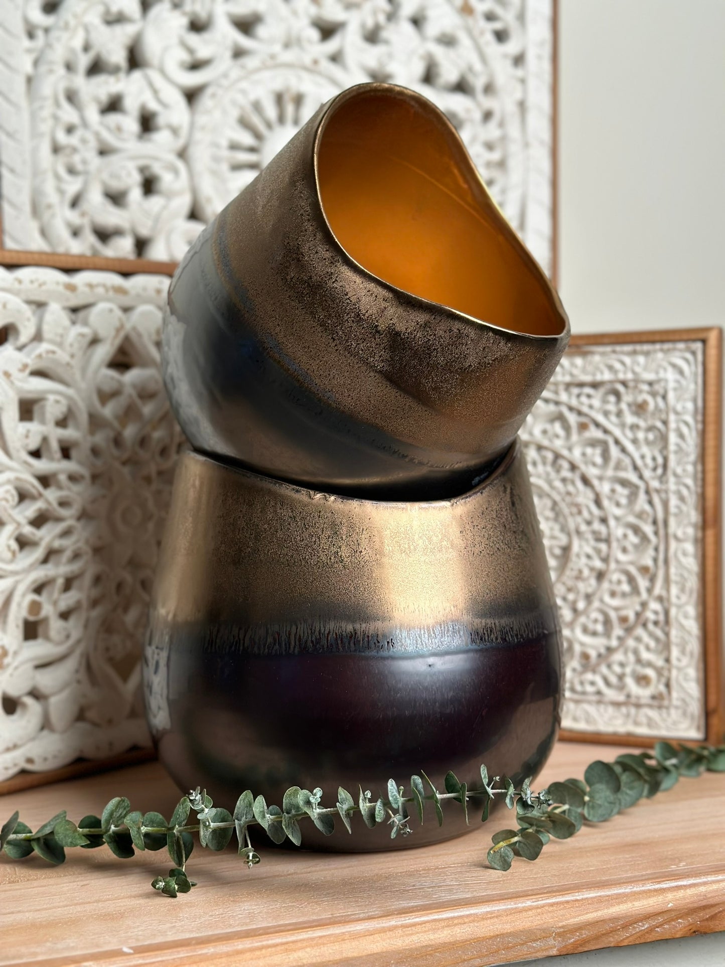 Ombre Metallic Vase – Gold to Deep Bronze Vase CODE 3531