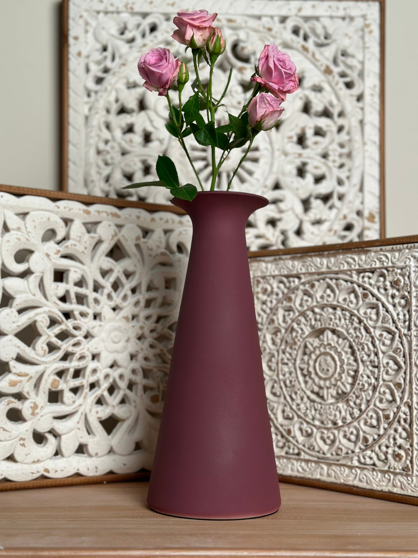 Cone Flare Vase – Matte Maroon Vase CODE 3526