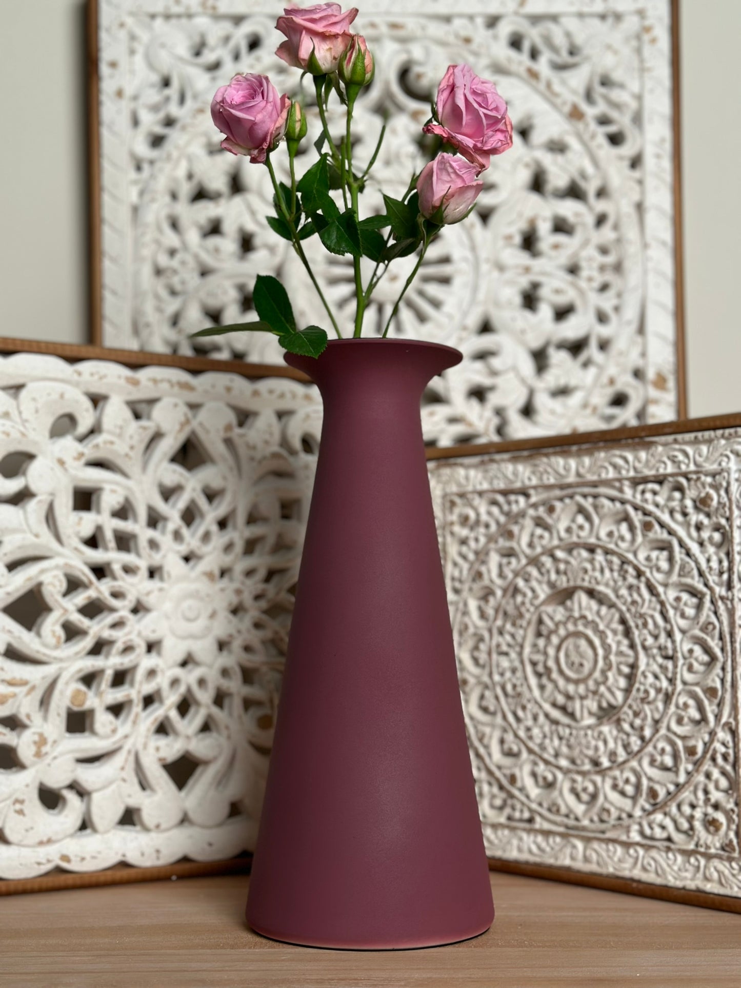 Cone Flare Vase – Matte Maroon Vase CODE 3526