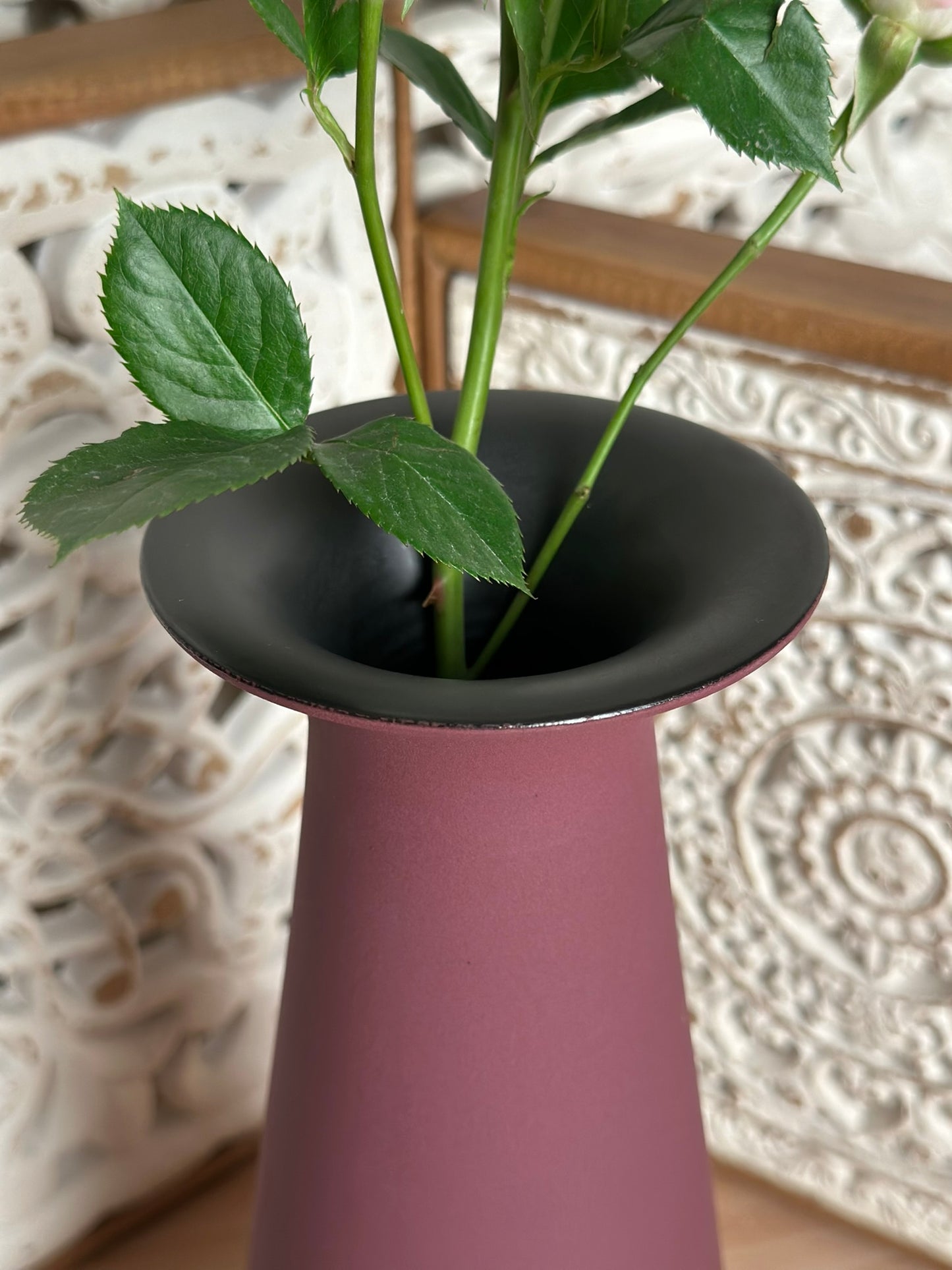 Cone Flare Vase – Matte Maroon Vase CODE 3526