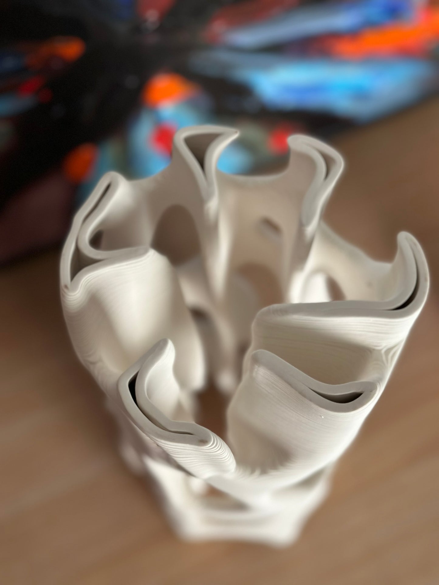 Organic Hollow Sculptural Vase – Matte Ivory Vase CODE 3545