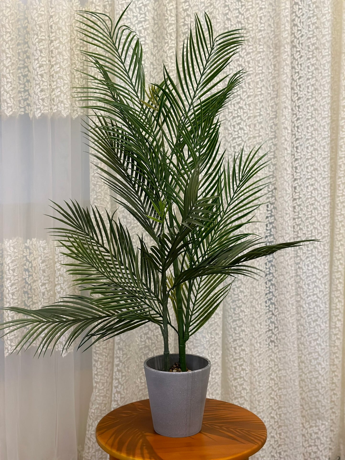 Artificial Palm Plant – Tropical Greenery in Textured Gray Pot Artificial Plant CODE 2631