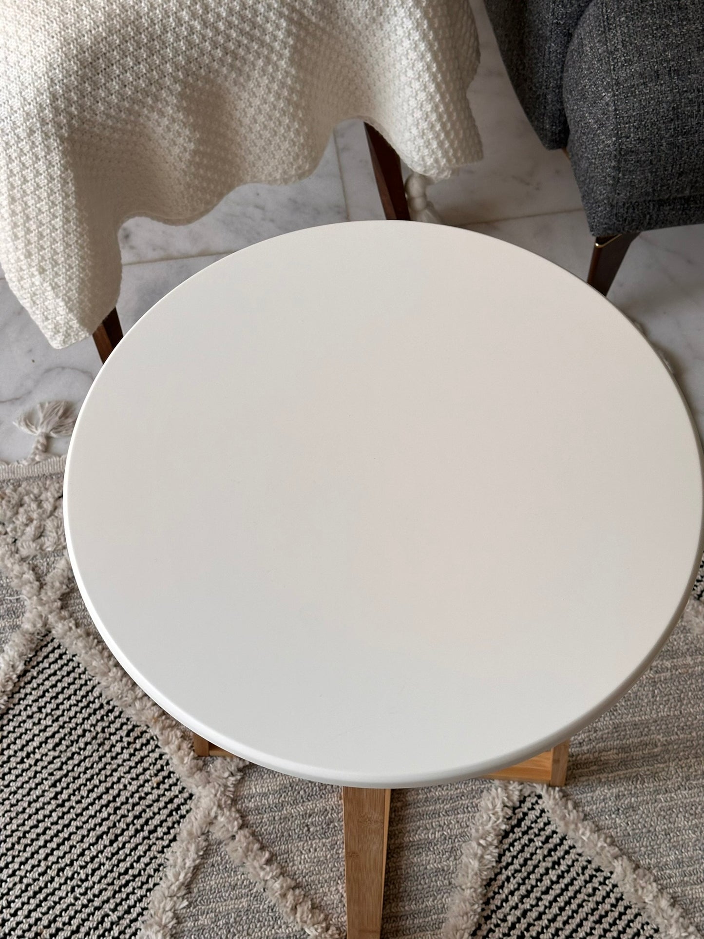 Modern White Round Side Table