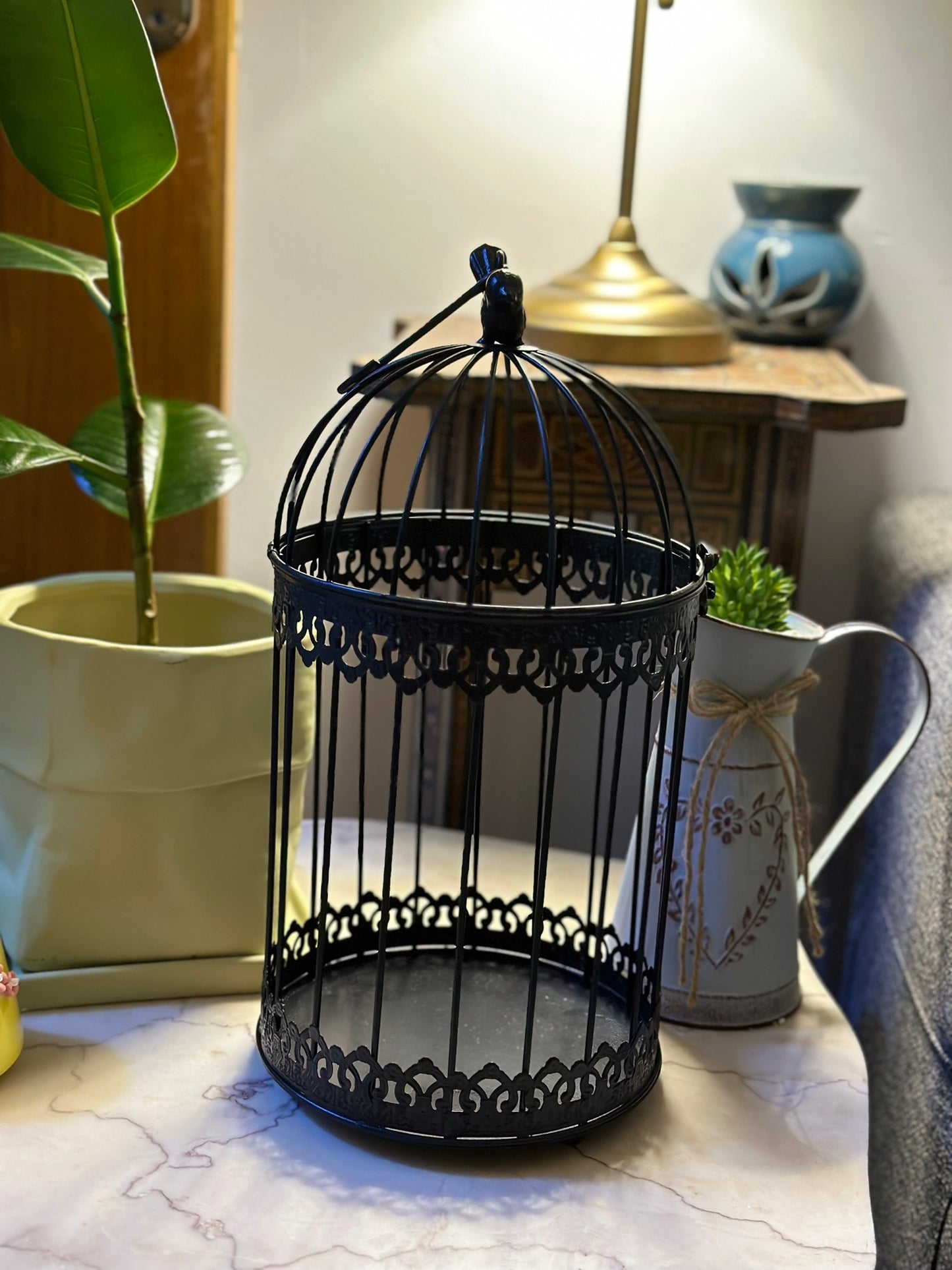 Vintage Black Decorative Birdcage Set – Iron Wire (Set of 2) CODE 0288