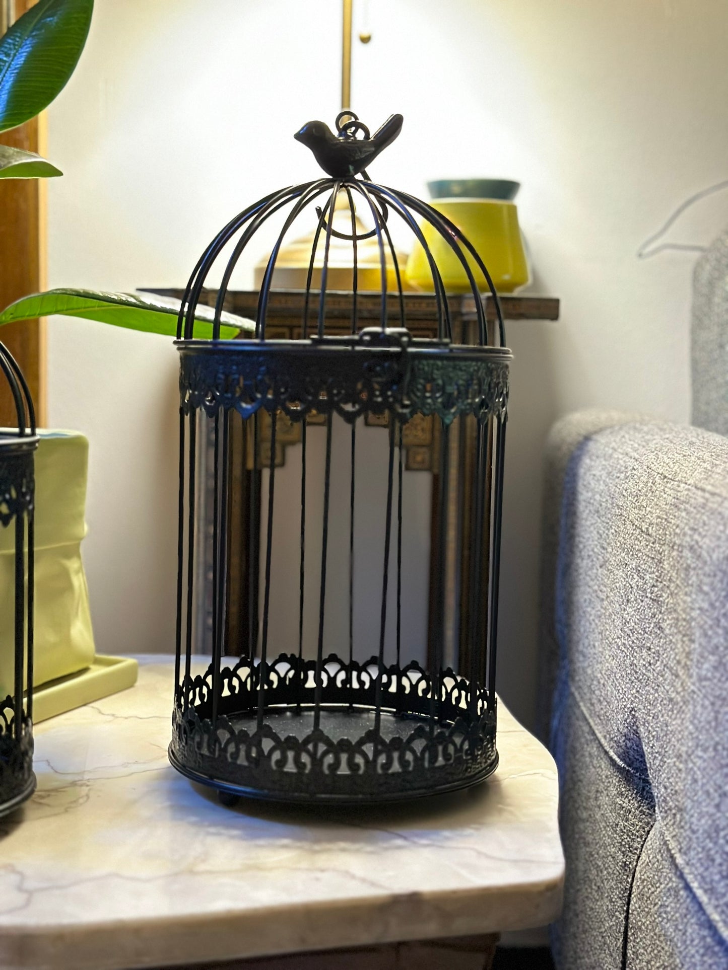 Vintage Black Decorative Birdcage Set – Iron Wire (Set of 2) CODE 0288