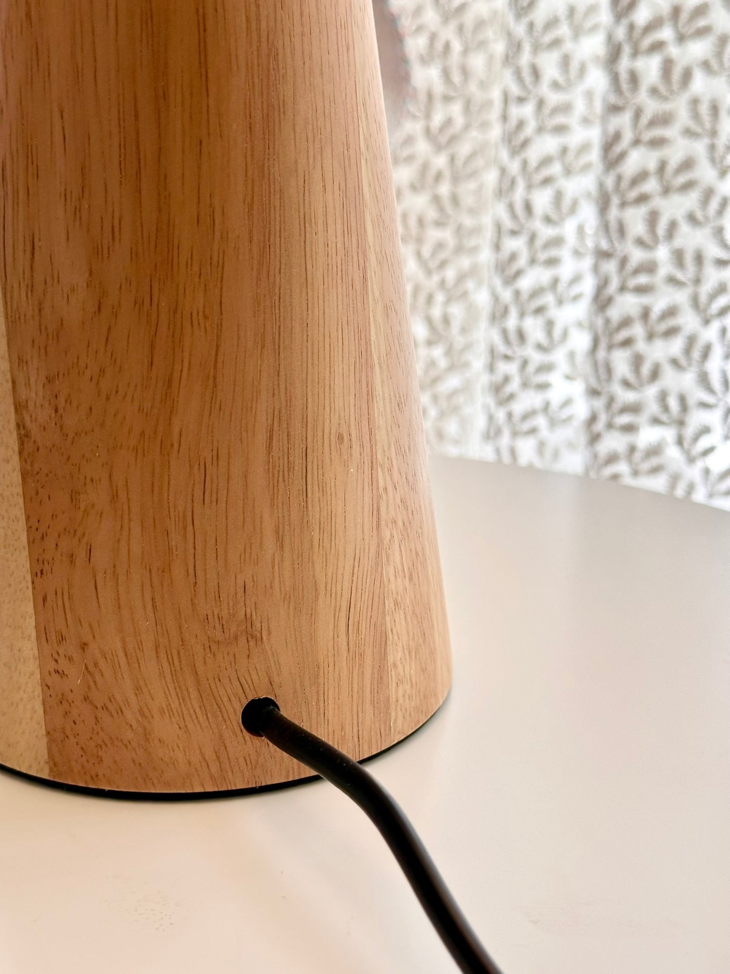 Wooden Base Table Lamp with Pleated Shade – Nordic Style