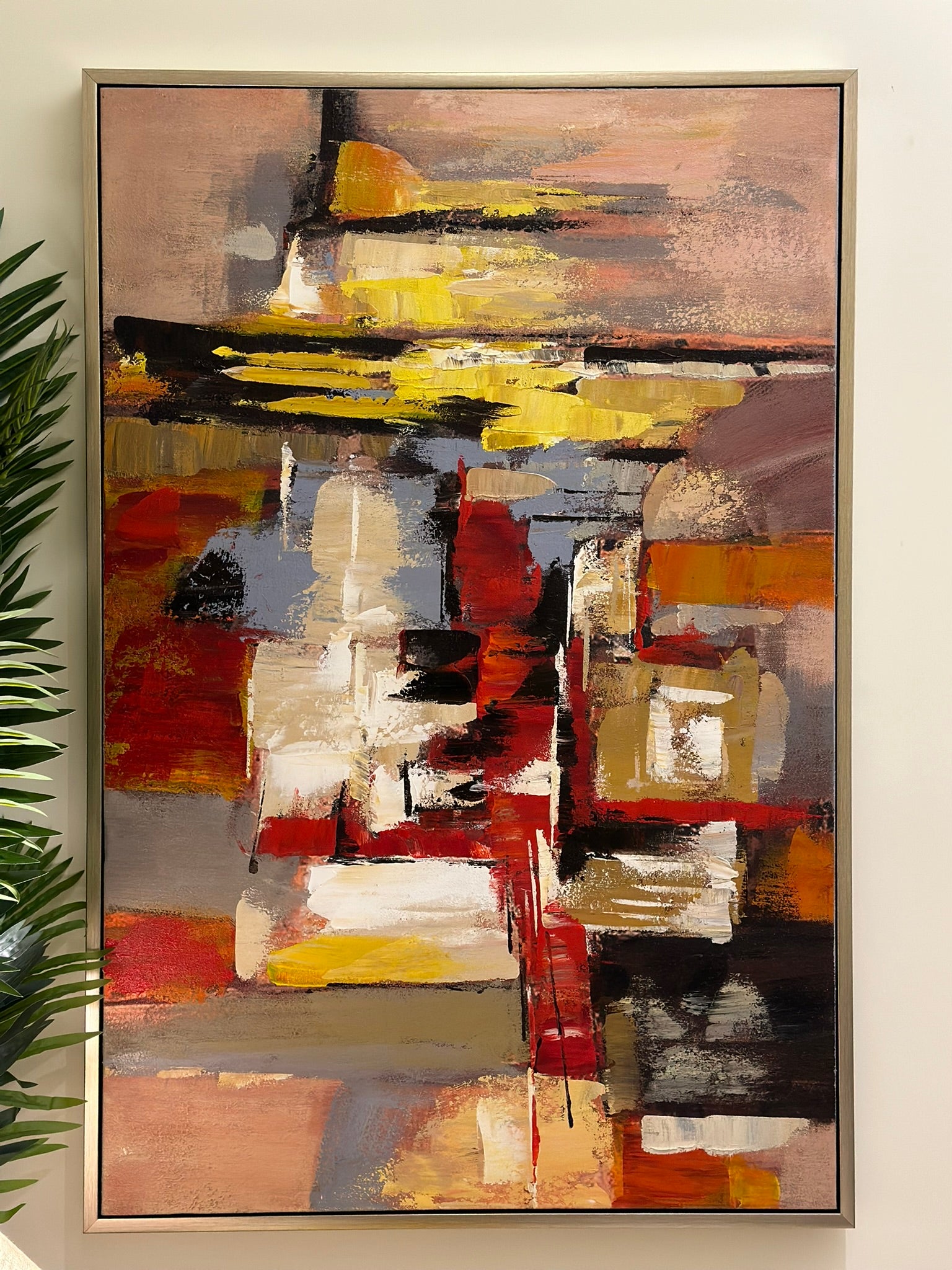 “Golden Dusk” – Abstract Expressionist Canvas Oil Paint size 80x120 cm CODE 3113