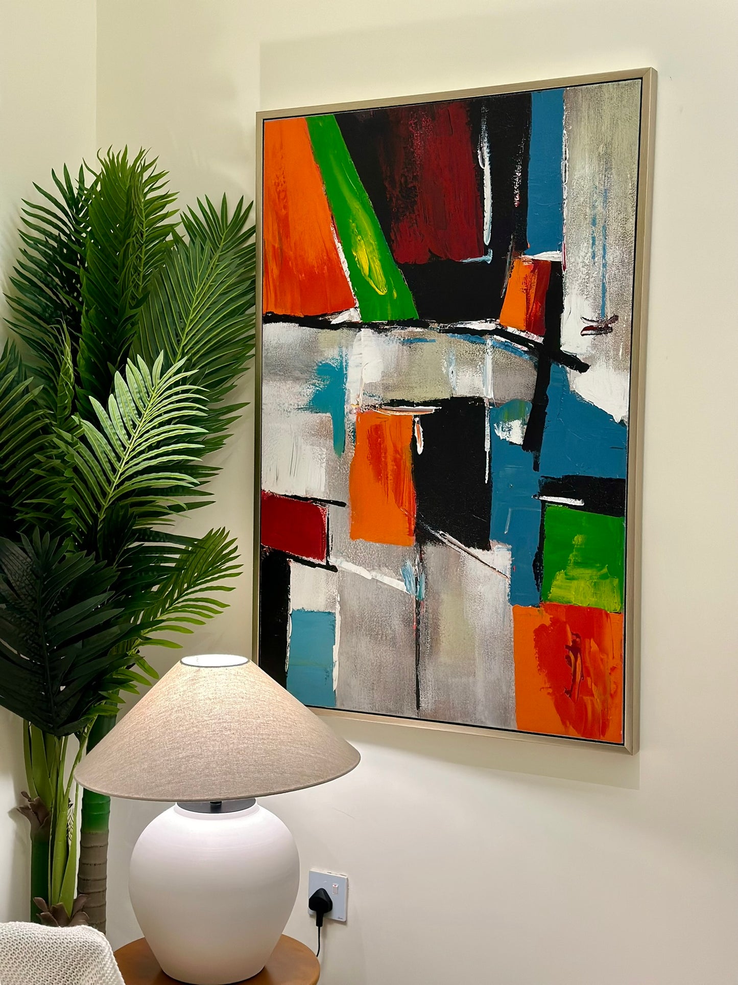 “Urban Mosaic” – Geometric Abstract Canvas Art Oil Paint size 80x120 cm CODE 3109