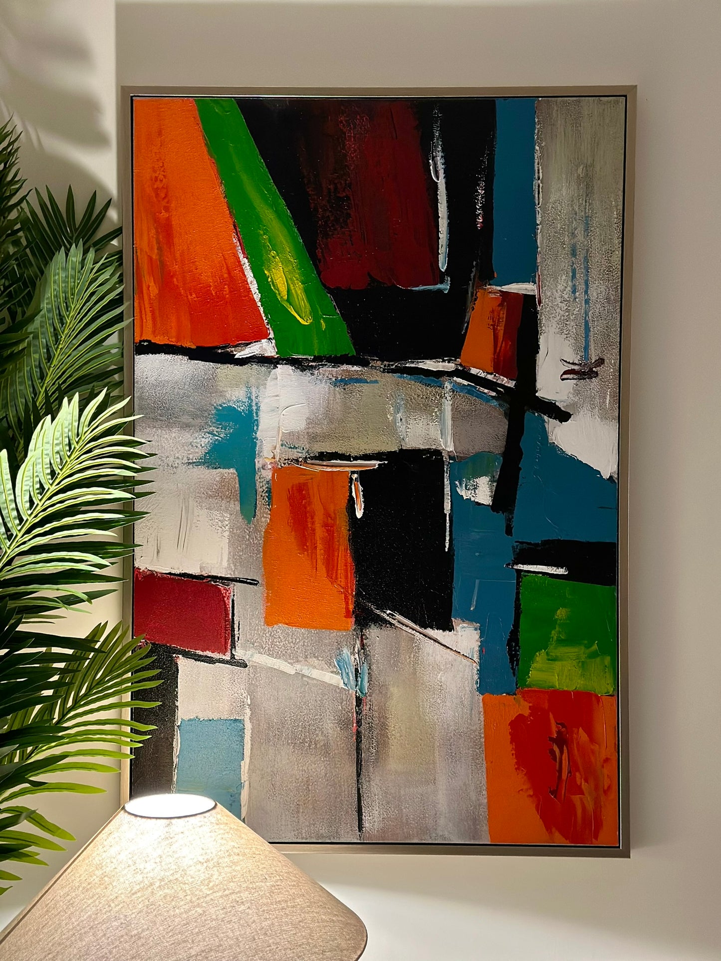 “Urban Mosaic” – Geometric Abstract Canvas Art Oil Paint size 80x120 cm CODE 3109