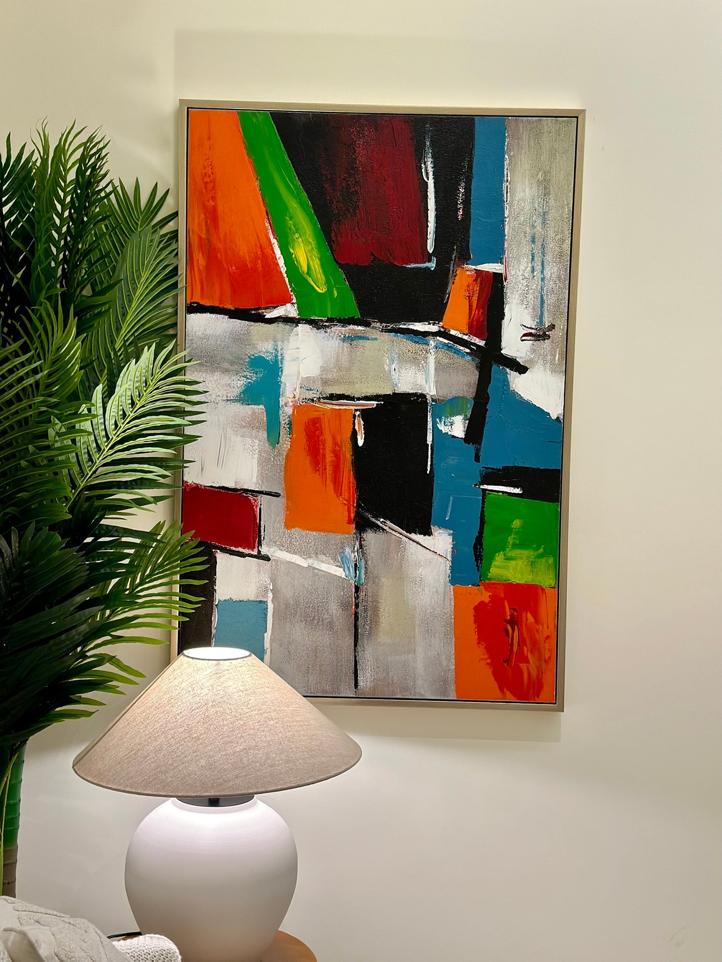 “Urban Mosaic” – Geometric Abstract Canvas Art Oil Paint size 80x120 cm CODE 3109
