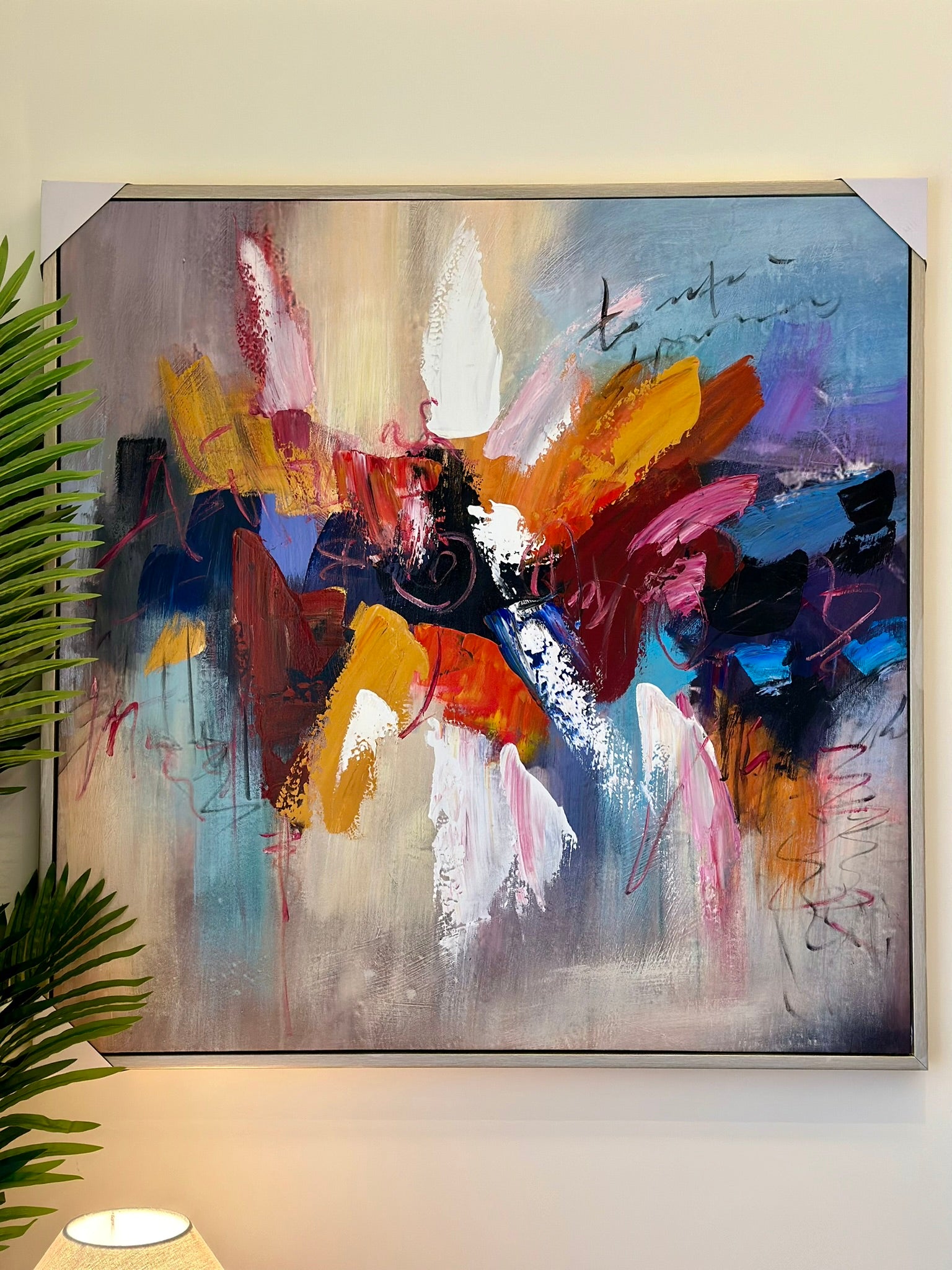 “Rhythms of Color” – Abstract Expressionist Canvas Oil Paint size 100x100cm CODE 3116