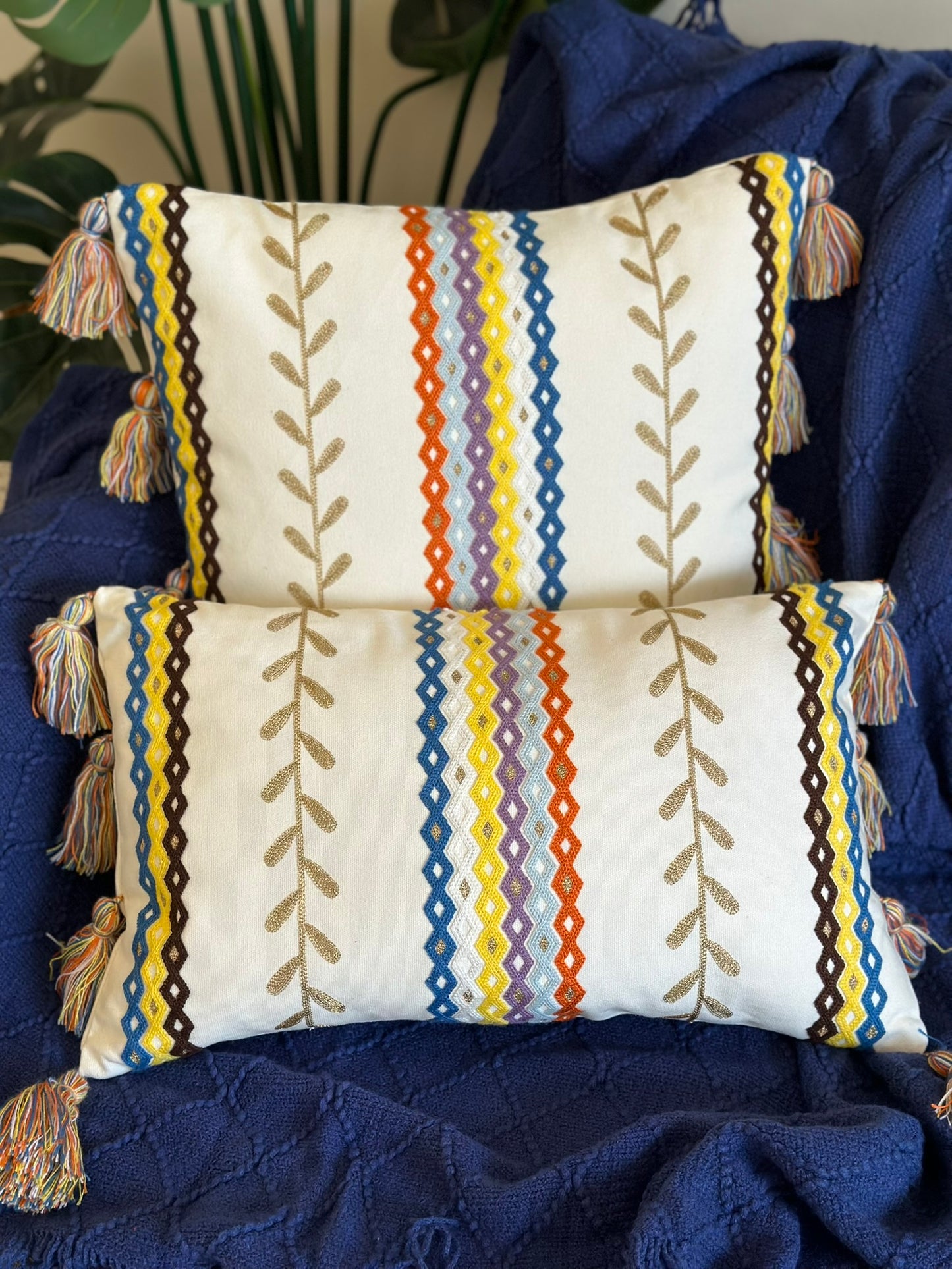 Striped Handwoven Cushion – Coastal Charm CODE 3321 OFF