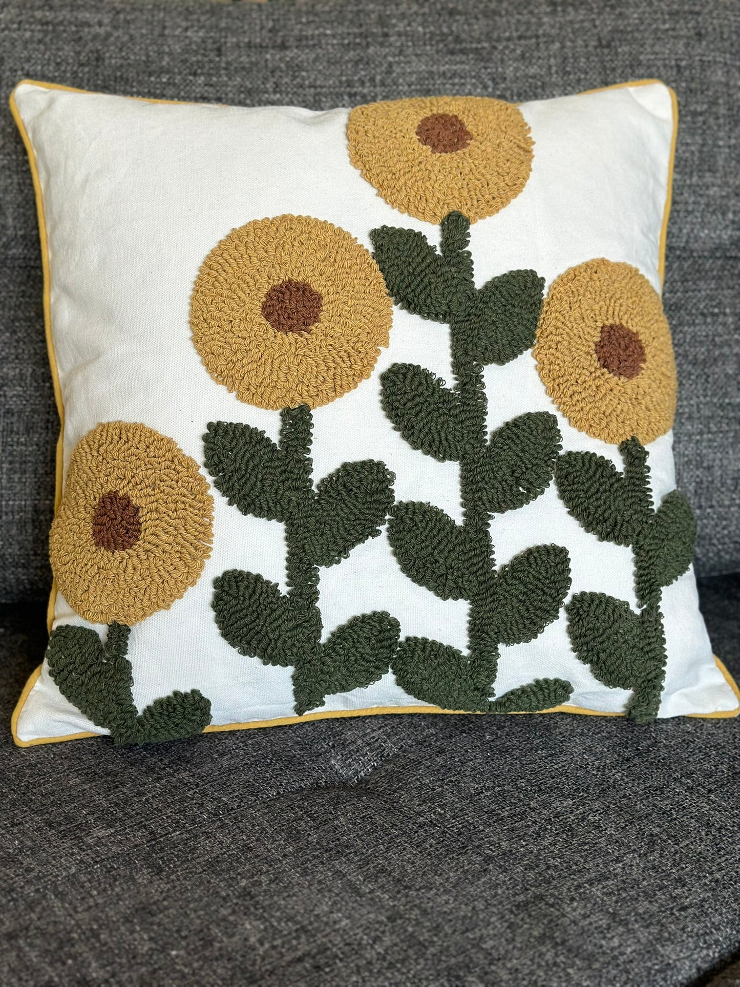 Sunflower Embroidered Cushion – Rectangular Floral Set CODE 3322 FLOWER