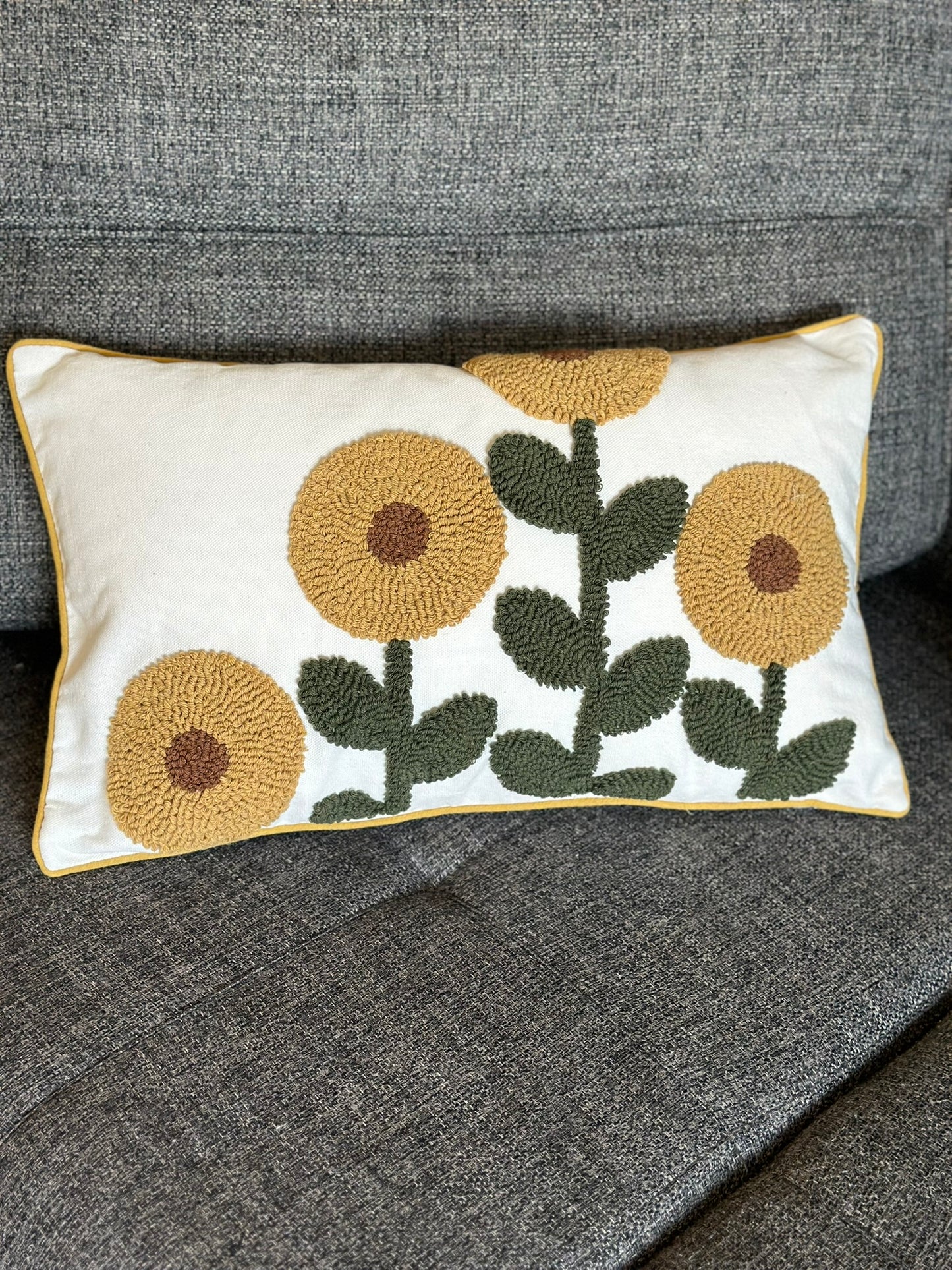 Sunflower Embroidered Cushion – Rectangular Floral Set CODE 3322 FLOWER