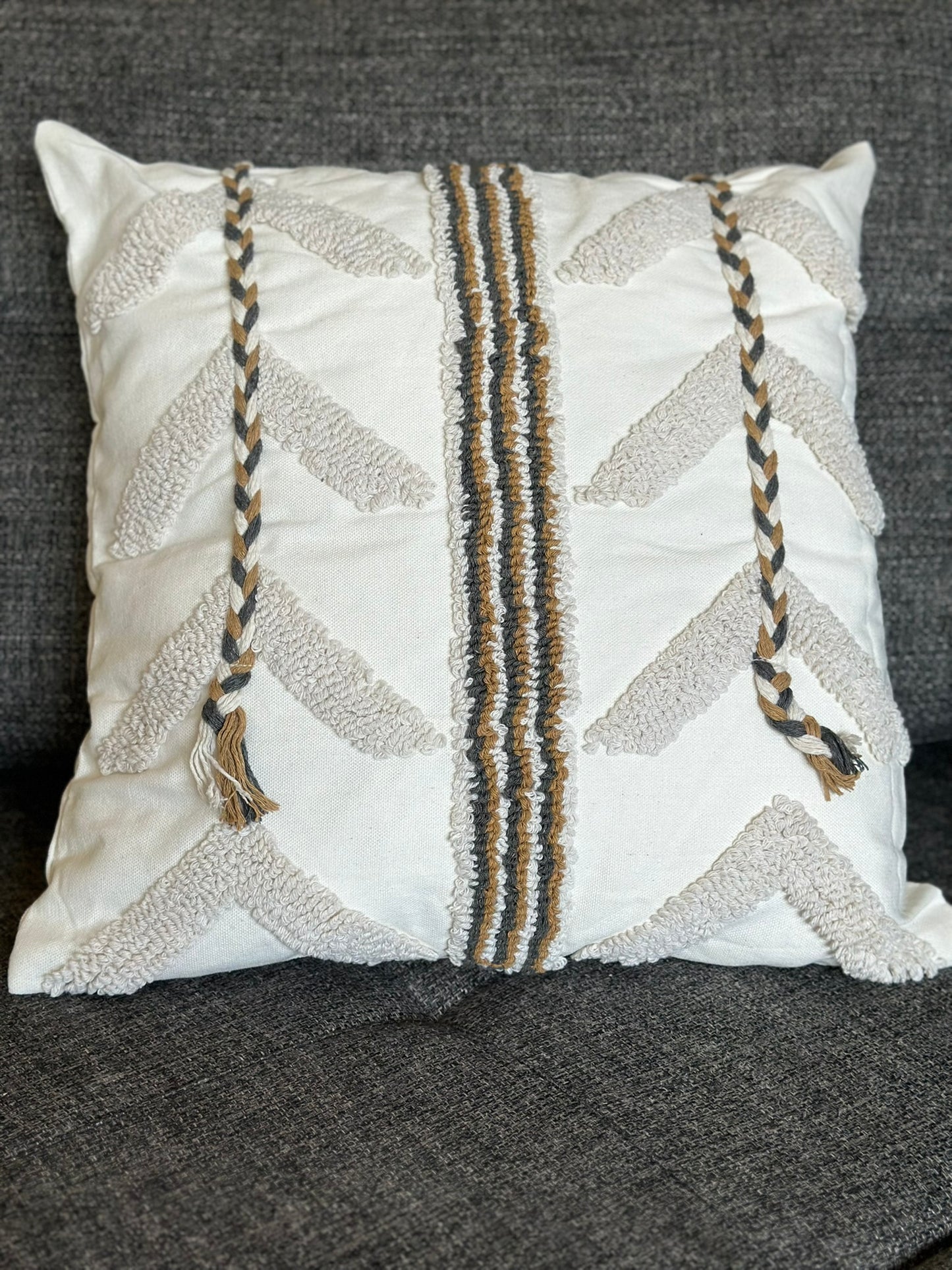 Handwoven Striped Cushion – Natural Elegance CODE 3311
