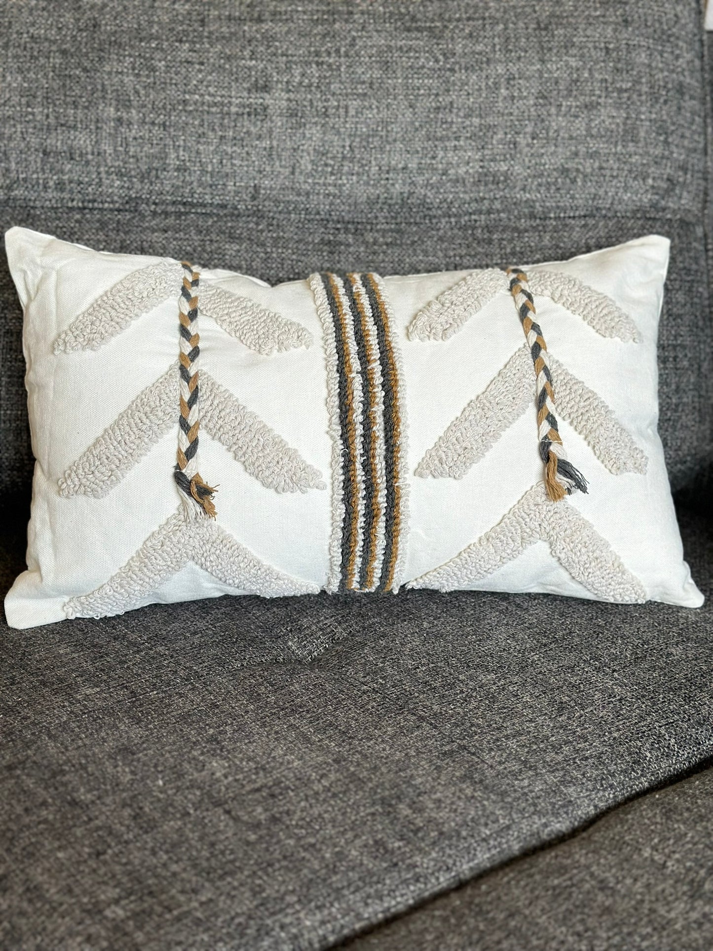 Handwoven Striped Cushion – Natural Elegance CODE 3311