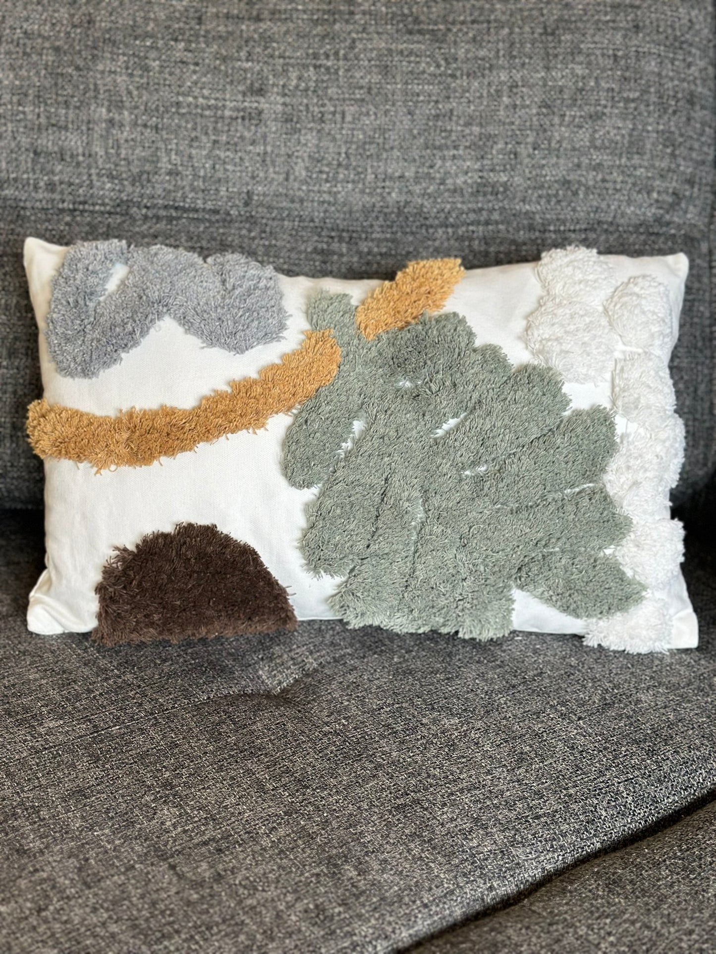 Tufted Abstract Botanical Cushion Set – Earthy Modern Style CODE 3305 1L