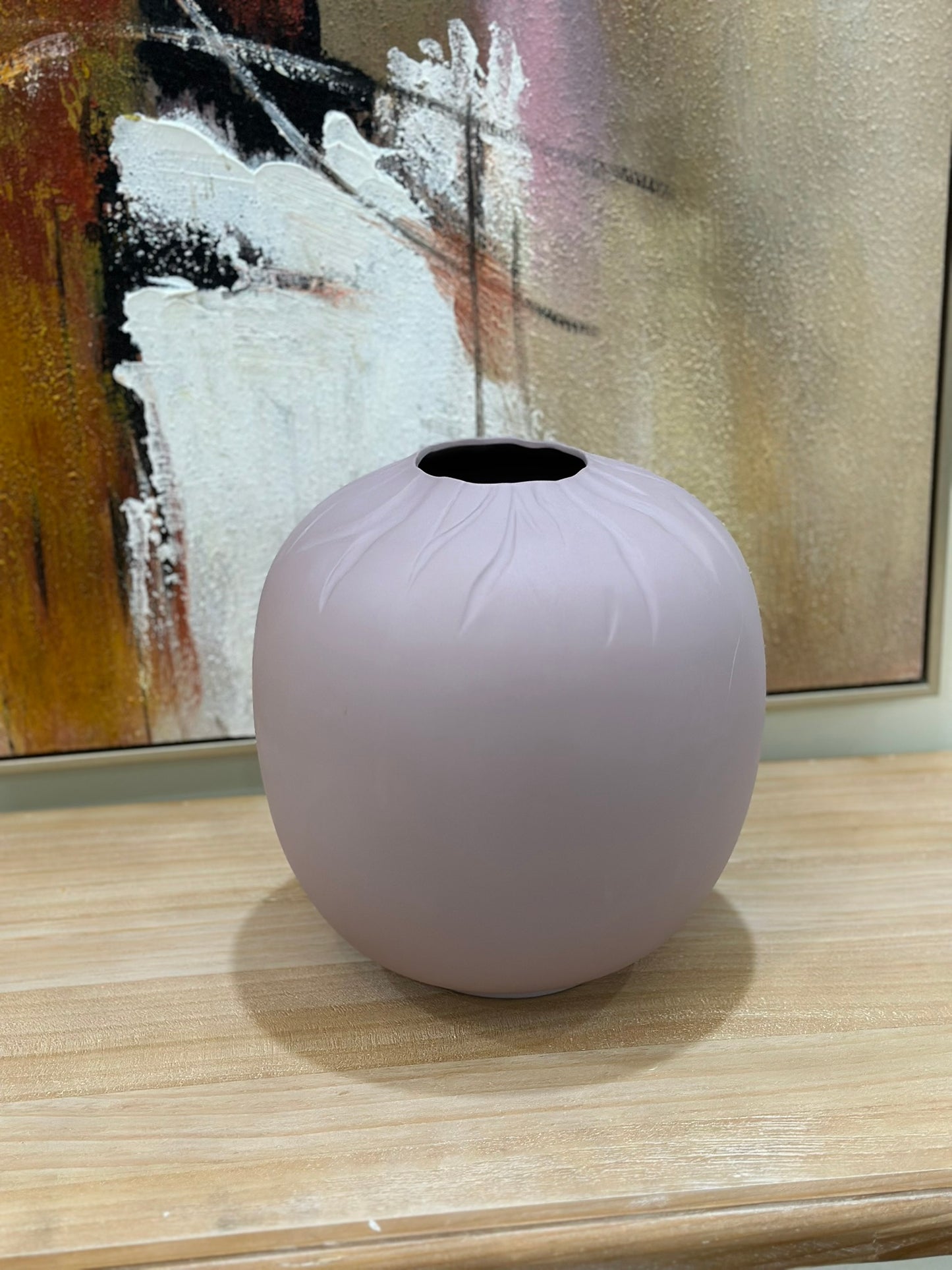 Blush Petal Sphere Vase – Matte Dusty Rose Vase CODE 3505