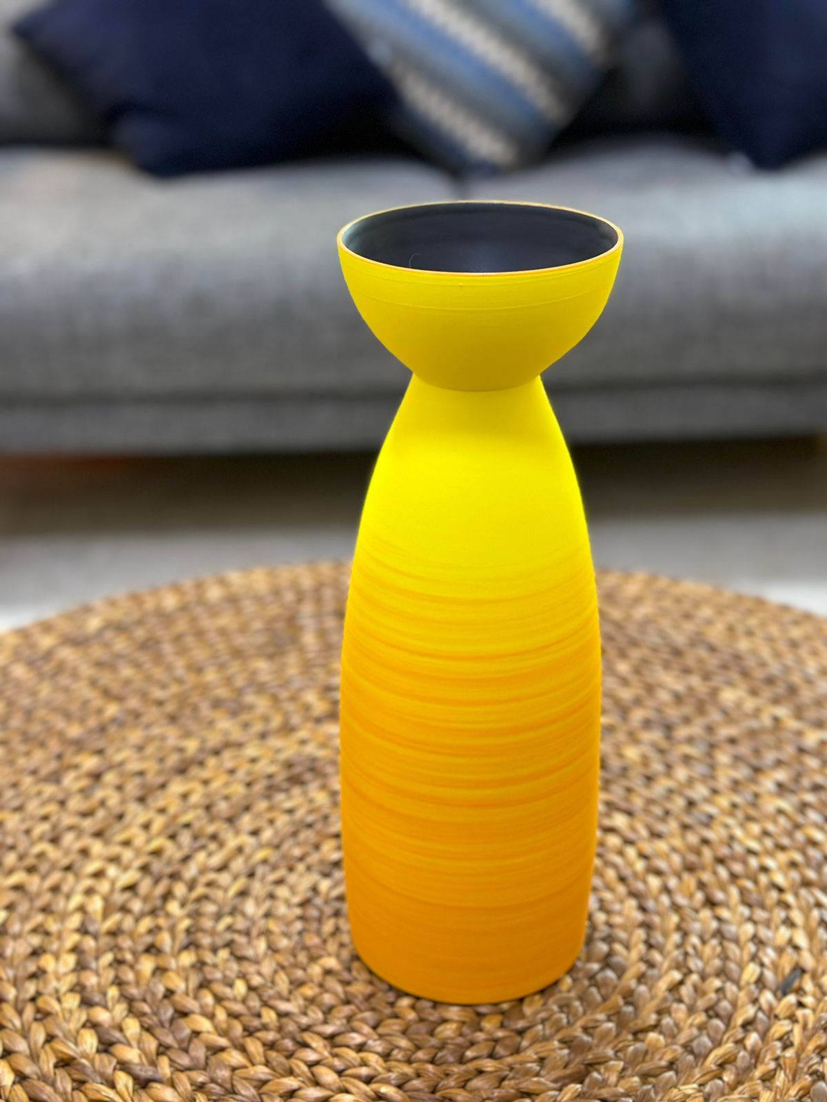 Sunset Gradient Bottle Vase – Yellow to Orange Vase CODE 0276