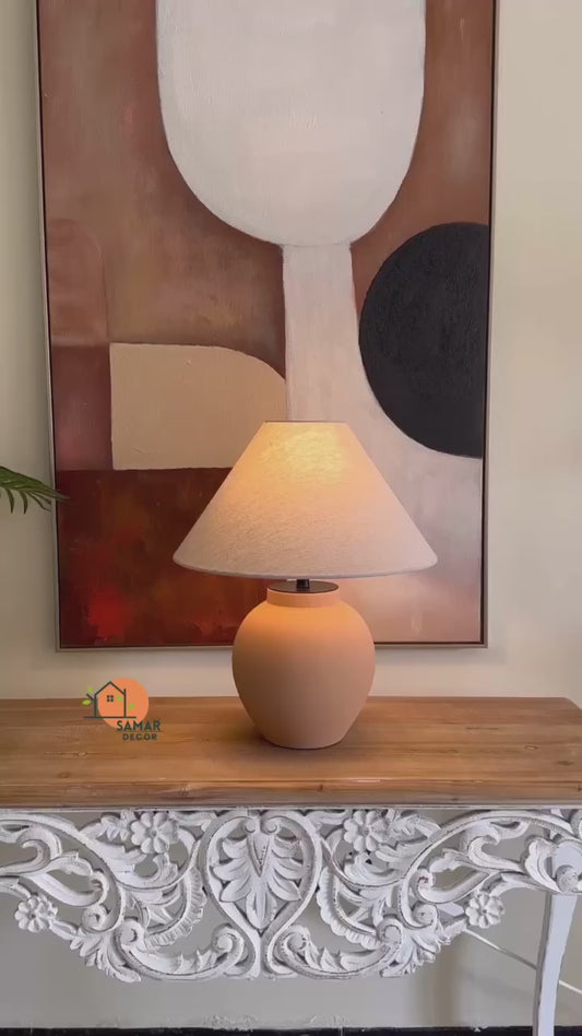 Minimalist Sandstone Table Lamp – Tranquil Glow (CODE 3201)